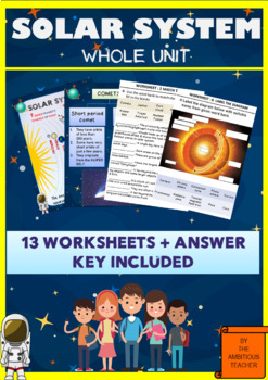 Preview of Solar System and Planets Unit With Worksheets | Printable and Distance Learning
