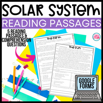 Preview of Solar System Activities and Worksheets | Sun Moon Stars Reading Passages