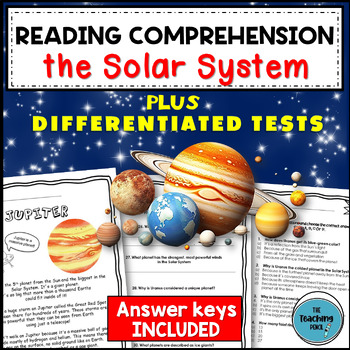 Preview of Solar System and Planets Worksheets Reading Comprehension Passages & Questions