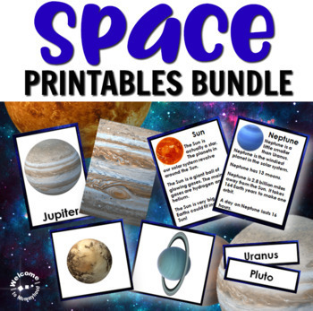 Preview of Solar System and Space Bundle with Close Up Cards, Planets Book, & 3 Part Cards