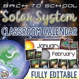 Solar System and Space Classroom Calendar EDITABLE