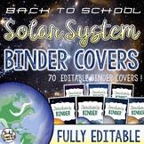 Solar System and Space Classroom Decor Binder Covers EDITABLE