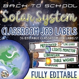Solar System and Space Classroom Job Labels EDITABLE