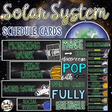 Solar System and Space Classroom Schedule Cards EDITABLE