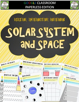 Preview of Solar System and Space Digital Notebook - Distance Learning