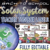 Solar System and Space Teacher Toolbox Labels EDITABLE
