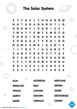 Preview of Solar System word search