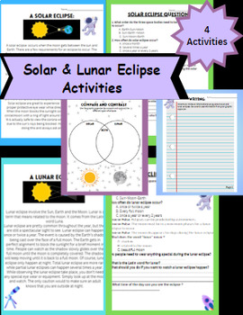 Preview of Solar and Lunar Eclipse Activities: Reading Article with Questions
