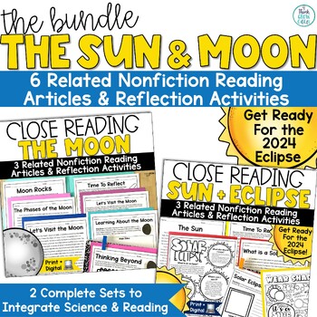 Preview of Solar Eclipse 2024 Reading Passages Comprehension Activities Phases of the Moon