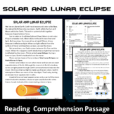 Solar and Lunar Eclipse Reading Comprehension Passage and 