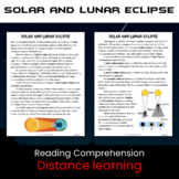 Solar and Lunar Eclipse Reading Comprehension and Question