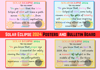 Preview of Solar and Lunar Eclipses 2024 Activity, Printable Posters & Bulletin Board Craft