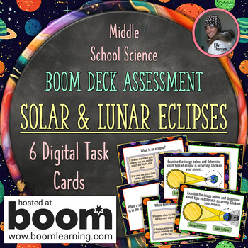 Preview of Solar and Lunar Eclipses Assessment Digital Task Cards on BOOM Learning