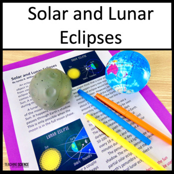 Preview of Eclipse Solar and Lunar Eclipses Activities  MS-ESS1-1 Sun Earth and Moon System