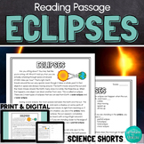 Solar and Lunar Eclipses Reading Comprehension Passage PRI