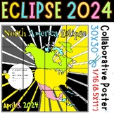 Solar eclipse 2024 Collaborative Coloring poster north Ame