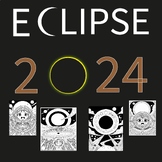 Solar eclipse 2024 coloring pages, 8 April, Solar eclipse 
