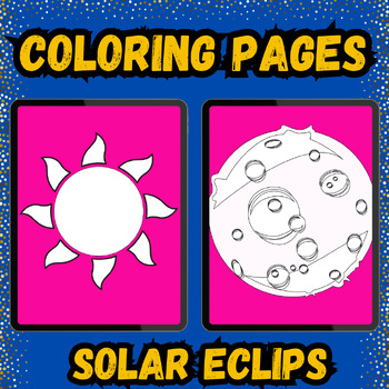Preview of Solar eclipse Coloring Pages Clipart Educational Fun kindergarten craft 2024