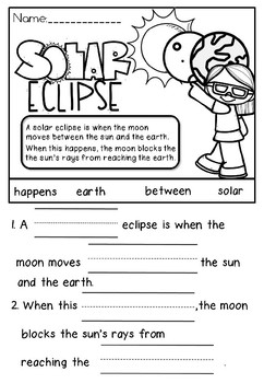 Solar eclipse activities by Eye Popping Fun Resources | TpT