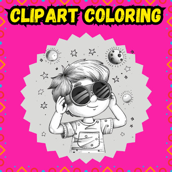 Preview of Solar eclipse clipart coloring pages