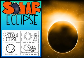 Preview of Solar eclipse little book for kindergarten and grade 1 2024