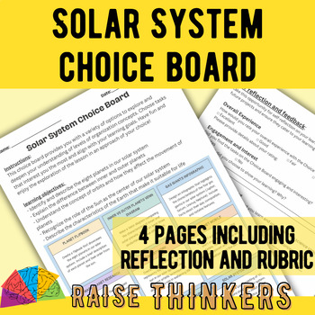 Preview of Solar system Choice Board Middle School Science differentiated project