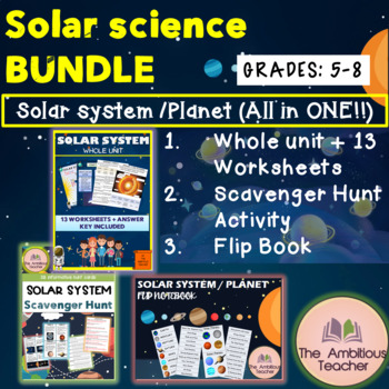 Preview of Solar system / Planet BUNDLE | Unit + Scavenger Hunt + Flip Book