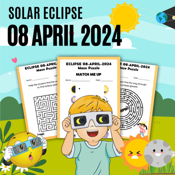 Preview of Solar system and Lunar Eclipses activities 08 april 2024 Project Worksheets