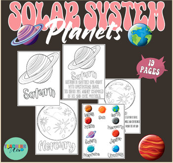 Preview of Solar system coloring pages | Planets worksheets for Astronomy science course