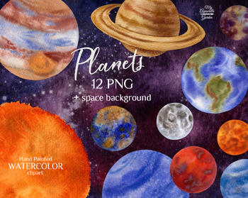 Preview of Solar system planets. Outer space. Educational poster.
