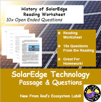 Preview of SolarEdge Scientific Innovation & History Reading Worksheet **Editable**