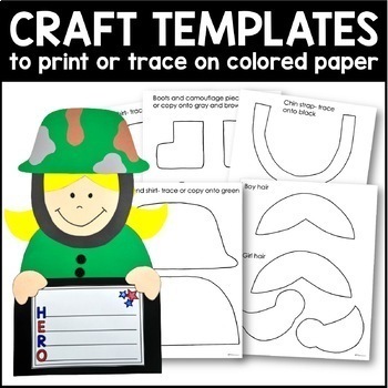 veterans day craft and writing templates by miss