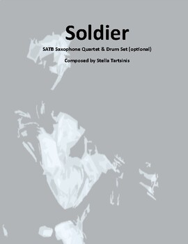 Preview of Soldier (Stories of Injustice) for Saxophone Quartet and Drum Set- Score & Parts