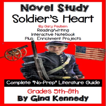 Preview of Soldier's Heart Novel Study and Project Menu; Plus Digital Option