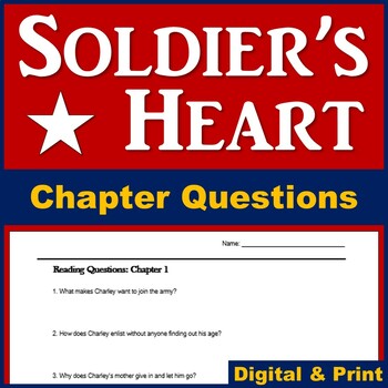 Preview of Soldier's Heart Novel Reading Questions - Printable & Digital
