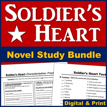 Preview of Soldier's Heart Novel Study Bundle - Printable & Digital