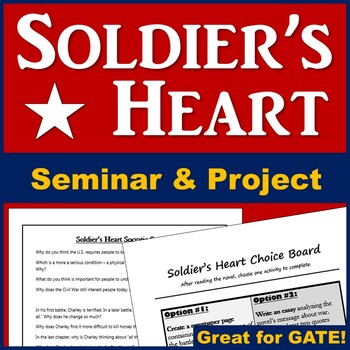 Preview of Soldier's Heart Socratic Seminar (Plus Choice Board)