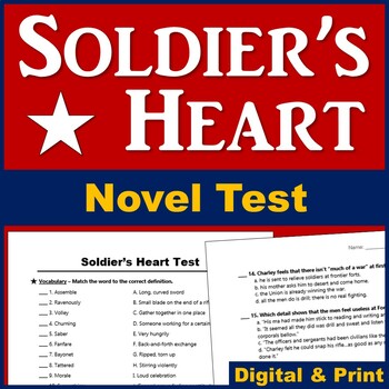 Preview of Soldier's Heart Novel Test - Printable & Digital