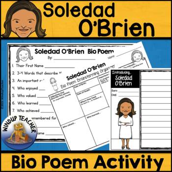 Preview of Soledad O'Brien Biography Poem Activity and Writing Paper