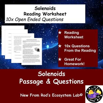 Preview of Solenoids Reading Worksheet **Editable**