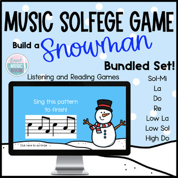 Preview of Winter Music Solfege Snowman Interactive Whiteboard Game BUNDLED SET