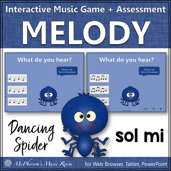 Preview of Solfege | Sol Mi Interactive Melody Game + Assessment {Dancing Spider}