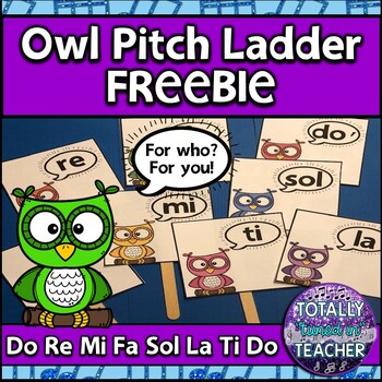 Preview of Solfege Cards for Melody {Owls Pitch Ladder FREEBIE}