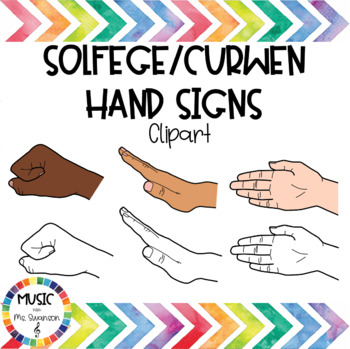 Preview of Solfege/ Curwen Hand Sign Clipart- Black & White and Color