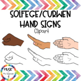 Solfege/ Curwen Hand Sign Clipart- Black & White and Color
