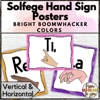 Preview of Solfege Curwen Hand Sign Posters - Bright Boomwhacker Colors - Two Styles