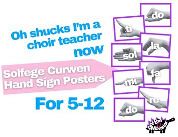 Preview of Solfege Curwen Hand Sign Posters from "Oh Shucks I'm a Choir Teacher Now Bundle"
