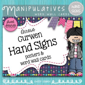 Preview of Solfege Curwen Hand Signs Posters - Music Word Wall - Arrows
