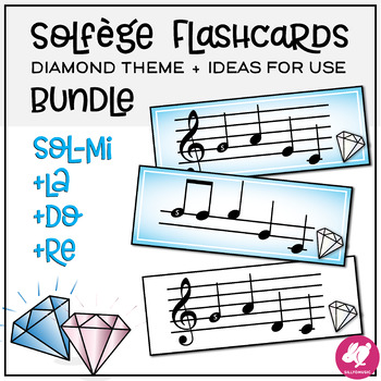 Preview of Solfege Flashcards Bundle - Diamond Theme