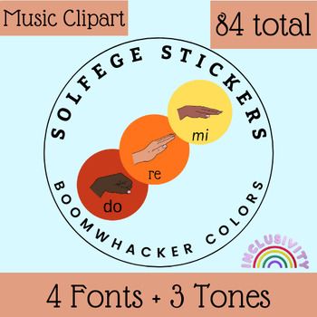 Preview of Solfege Hand Sign Clipart Dots- Boomwhacker Colors- 84 total